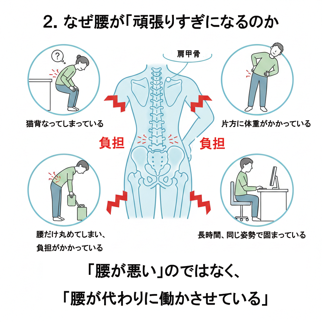 腰の痛みは体からの警告